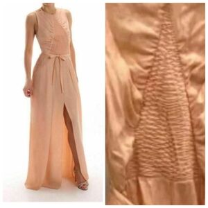 Sass & Bide Craft Cape Hem Detail Peach Split Tie Hem Maxi Dress 4/6
